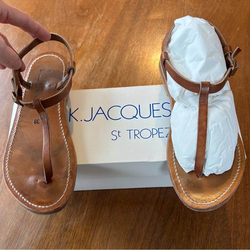 K Jacques Petrone t-strap sandals with interchangeable ankle straps size 38 - Picture 2 of 8
